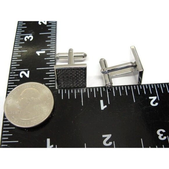 Chaps Cufflinks Silver Tone Square Wedding Tux - Picture 12 of 16